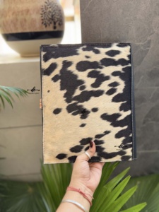 Hand Tooled Leather Business Portfolio Binder Conference File <b>Folders</b> Manufacture Cowhide Document <b>Folder</b> With <b>Card</b> Holder - Product Image 2