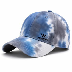 WARPRO Baseball Cap 6-Panel Tie-Dye Blue White Adjustable Unisex Casual <b>Hat</b> - Product Image 5