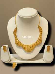 AWAIS HOUSE Nuevo Conjunto de Collar y Pulsera de Latón Chapado en Oro Estilo Hip Hop para Mujer, con Engaste de Diamantes Gruesos para Fiesta y Boda - Product Image 4