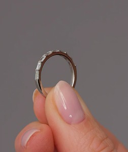 2.22 TC Oval Lab Grown Diamond Engagement <b>Ring</b> Set 14K White Gold Prong Set IGI Certified Minimalist Style Baguette <b>Stacking</b> - Product Image 1