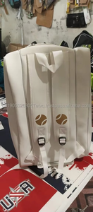 Sac de raquette de tennis en nylon imperméable 30-40L avec fermeture éclair, sac à dos de sport avec logo et poches pour balles - Product Image 4