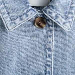 Veste en jean décontractée pour femme, manteau en coton classique à manches longues, boutonnée, vêtement d'extérieur tendance pour le printemps et l'automne - Product Image 5