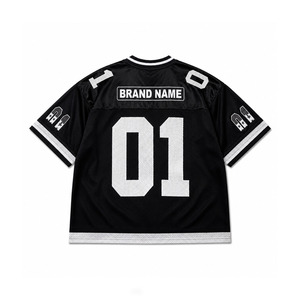เสื้อยืดลำลองผู้ชายลายพิมพ์ฤดูร้อน เสื้อเจอร์ซีย์ตาข่าย เสื้อผ้าสกรีนโลโก้แบรนด์ เสื้อเจอร์ซีย์ตาข่ายอเมริกันฟุตบอล เสื้อยืด - Product Image 3