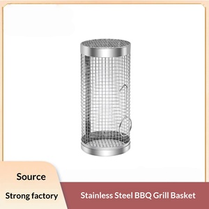Stainless Steel Grill Cage Rolling Grill Mesh Tube Thickened Outdoor Camping Portable Tool Vegetable Grill Cage Stall - Product Image 4