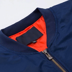Chaqueta Clásica de Béisbol con Cuello Alto y Manga Regular, Chaqueta Bomber Personalizada de Gran Tamaño con Frente Liso para Hombre - Product Image 5