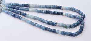 AAA Denim Blue <b>Opal</b> Shaded Plain Smooth Flat Tyre Shape Beads Heishi Blue <b>Opal</b> Beads 16 Inch <b>Opal</b> Wheel 5-6 MM <b>Opal</b> Beads - Product Image 2