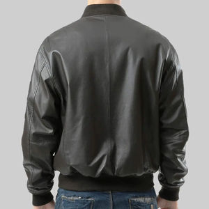 Chaqueta universitaria de cuero genuino hecha a medida OEM/ODM, chaqueta bomber de béisbol con logotipo bordado personalizado para hombre - Product Image 5