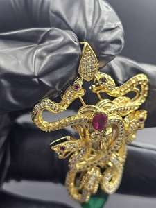 Pendentif Dragon Décoratif Hip Hop en Argent 925 Plaqué Or, Bijou de Mode, Pendentif de Luxe en Moissanite VVS, Pendentif Personnalisé - Product Image 5