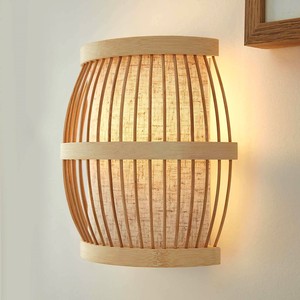 Stylish wireless wall lamp excellent quality natural bamboo <b>sconce</b> lights for home <b>lighting</b> - Product Image 1