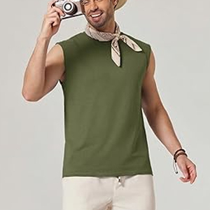 American-style Retro Sleeveless Vest for Men, Pure Cotton Vest, Summer Loose and Casual Top, Large Size - Product Image 6