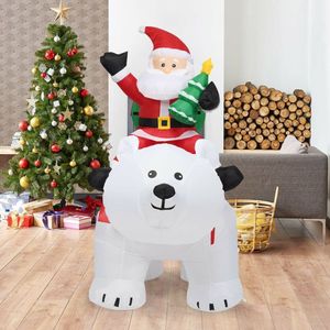 Babbo Natale Gonfiabile da 6,5 Piedi su Orso Polare con Testa Oscillante e Luci LED, Decorazione Natalizia da Esterno - Product Image 2