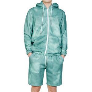 Ensemble de survêtement unisexe professionnel en coton de haute qualité avec sweat à capuche zippé et short, imprimé tie-dye pour homme, idéal été comme hiver - Product Image 5