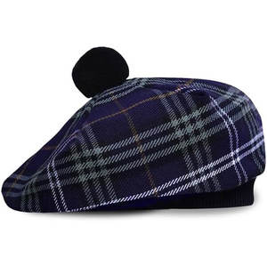 Gorro de Lana Personalizado Estilo Tam o' Shanter con Pompón, Diseño Tartán Clan Cassidy, Venta al Por Mayor - Product Image 1