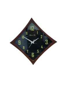 Luxury Handmade wooden wall Quartz <b>Movement</b> Diamond Shape Wall <b>Clock</b> for Home & Office Living Room Decoration USA - Product Image 3