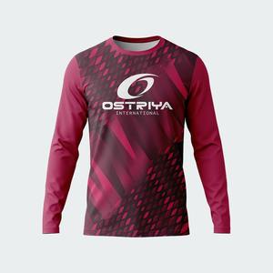 Maillot de football personnalisé de haute qualité à col rond, manches courtes/longues, imprimé par transfert thermique, couleurs personnalisées sur le devant, 100 % polyester - Product Image 3