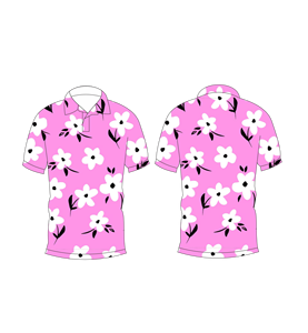 Camisa Polo con Estampado Floral de Margaritas Rosas para Hombre, Camiseta de Verano de Manga Corta, Cuello Casual con Botones, Transpirable y Ligera - Product Image 3