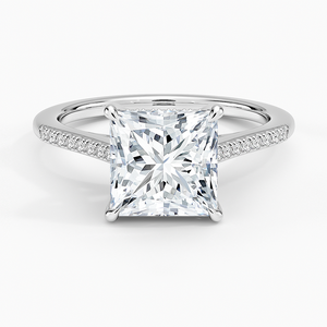 BOJ <b>Ring</b> 0110 Princess Cut 925 <b>Silver</b> Lissome Half Prong Setting <b>Solitaire</b> Diamond <b>Ring</b> 2ct D Color VVS1 Moissanite GRA - Product Image 1