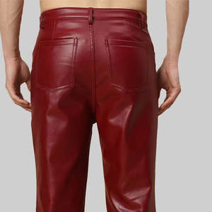 กางเกงหนังสไตล์ไบค์เกอร์ ดีไซน์กระเป๋าซิป แฟชั่นสตรีทแวร์ สำหรับขี่มอเตอร์ไซค์ และผู้ซื้อขายส่ง - Product Image 5