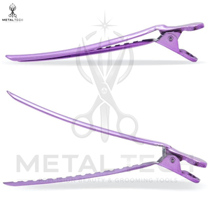 Lot de 10 pinces à cheveux pour le sectionnement et le coiffage, pinces à cheveux en métal au design unique, ensembles de pinces à cheveux de couleur violette - Product Image 5