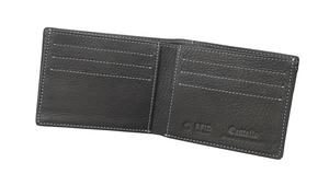 Castello Portefeuille en cuir souple à deux volets pour hommes Protection RFID Large compartiment ouvert court Polyester noir Expédition rapide - Product Image 5