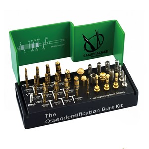 Kit de fraises dentaires pour osseodensification, ensemble de 29 pièces pour chirurgie implantaire manuelle, système d'expansion et de densification osseuse - Product Image 5