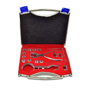 Juego de pinzas para dique de goma dental con fórceps, marcos, retenedores y accesorios de acero inoxidable para aislamiento dental - Product Image 1