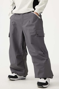Men's Black Wide Leg Cargo Pants 10,000mm <b>Waterproof</b> Ski <b>Trousers</b> Plus Size Side Pockets Winter Snow Sports Snowboarding - Product Image 4