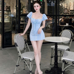 Ensemble deux pièces pour femme en coton et soie, jupe longue sans manches, couleur unie, coupe ajustée décontractée, lavable, écologique, décor discret - Product Image 1