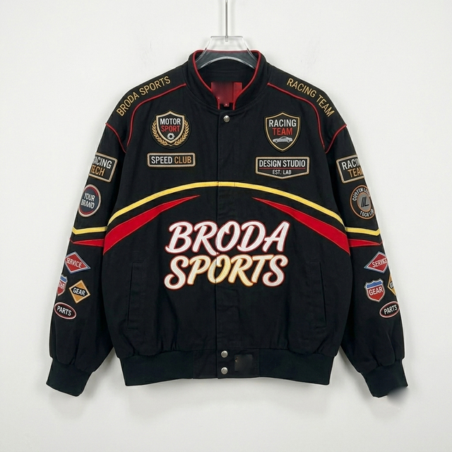 Wholesale Custom Racing Jacket OEM Custom Design Varsity Jacket Men Windproof Hip Hop Men'jacket Unisex Racing Jacket for Men