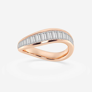 Ensemble de bagues empilables incurvées en diamant de laboratoire de 1 1/4 carat au total, bandes de diamants délicates, bijoux de mode pour tous les jours - Product Image 2