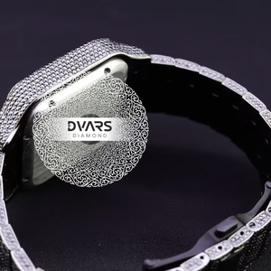 Montres de luxe en alliage unisexe entièrement incrustées de moissanite, bracelet 20 mm, cadran 42 mm, aiguilles, haut de gamme, résistantes à l'eau - Product Image 2