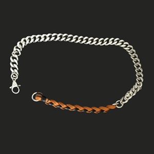 Pure Titanium Steel Gold Plated <b>Chain</b> with Mustard Yellow and Black Beaded <b>Rope</b> Necklace for Men Boys-17 Inch - Product Image 4