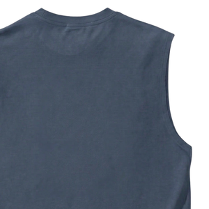Camiseta sin Mangas Azul, 100% Algodón, Transpirable, Tejido Elástico, Chaleco Informal para Gimnasio y Actividades al Aire Libre, Cuello Redondo, para Hombre, Verano - Product Image 4
