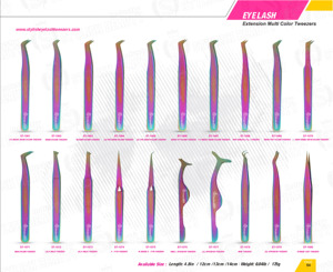 Pince à épiler en acier inoxydable pour extensions de cils, multicolore, outil professionnel de soin de beauté, marque privée, vente chaude - Product Image 6