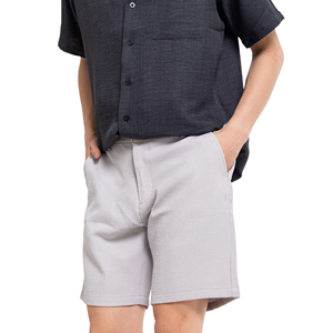 ODM/OEM Men's Formal Satin <b>Shorts</b> Mid Waist Woven <b>Zipper</b> Fly Custom Print Vintage Decoration Waterproof Quick Dry 100% Polyester - Product Image 4