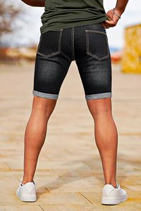 Pantalones Cortos de Mezclilla Personalizados con Pedrería para Hombre, Estilo High Street, Brillantes, Desgastados por el Sol, con Cristales, para Verano - Product Image 5