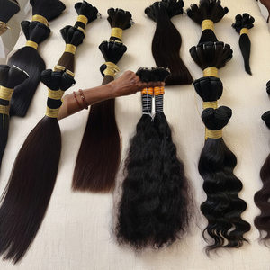 Wholesale Indian Loose Wave Bulk Raw Hair for <b>Braiding</b> Unwefted Cuticle Aligned Human Hair Extensions Bulk No Weft Bulk Braids - Product Image 1