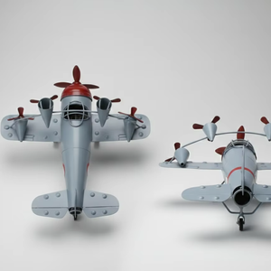 Modelo de Avión Vintage de Madera y Hierro Hecho a Mano, Miniatura de Aeronave Retro Steampunk de Hierro, Decoración Creativa Ecológica con Rayas para el Hogar - Product Image 2