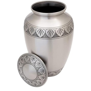 <b>Large</b> Silver <b>Urn</b> For Ashes Funeral Supplies Metal Cremation <b>Urns</b> Handmade Custom Engraved Design Human <b>Urns</b> Affordable Price - Product Image 1