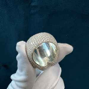 Anillo de Moissanita con Forma de Flor, Diseño Iced Out, Plata de Ley 925 Original, Joyería Fina Hip Hop, Regalo para Amigos - Product Image 6