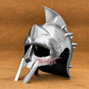 Casco de Gladiador Medieval Hecho a Mano, Plateado y Pulido, de Acero Suave, Armadura de Guerrero Griego Romano, para Fiestas de Navidad y Halloween - Product Image 3