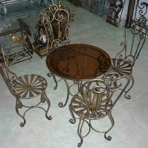 Ensemble de salle à manger moderne en métal pour extérieur, mobilier en aluminium moulé KD pour centre commercial, patio, jardin, 1 place, résistant à l'eau - Product Image 2