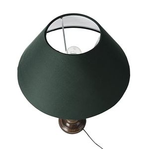 Lampe de table traditionnelle en bois avec abat-jour en tissu Empire, design silencieux, lumière chaude pour chevet - Décoration artisanale pour la maison - Product Image 2
