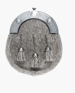 Accesorios de kilt escocés Sporran de vestir completo, unisex, premium, hechos a medida, con detección de agujas y cinturón de cadena - Product Image 1