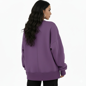 Wholesale Women Oversize Sweatshirt Crew Neck Custom Print Oversized Fleece Embroidery Winter Woven Women Oversize Sweatshirt - Product Image 6