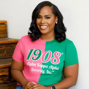 Camiseta de Chenille de la Hermandad Half Half Founding Year, Prenda Griega de Algodón Premium con Logotipo Bordado, Ajuste Elegante y Cómodo, Talla Real - Product Image 2