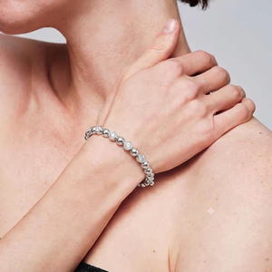 Real Diamond Classic 18k Solid White Gold Round Figure 8 Lock Bangle for Engagement Gift - Product Image 4