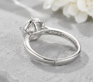 Rose Gold Plated 925 Sterling <b>Silver</b> CZ <b>Solitaire</b> <b>Ring</b> Adjustable Women's Engagement <b>Ring</b> Minimalist Fine Jewelry Fashion - Product Image 4