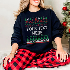 Sweat-shirt de Noël personnalisé avec logo, unisexe, texte de fête imprimé, pull à col rond graphique personnalisé pour femmes - Product Image 6