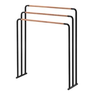 Porte-serviettes élégant en métal avec finition chromée élégante et design compact pour l'organisation moderne de la salle de bain - Product Image 6